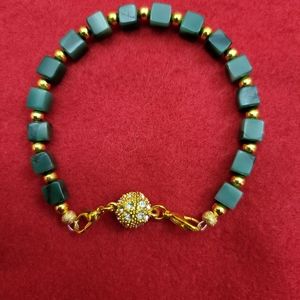 Authentic Jade Bracelet with gold findings.  8 inches